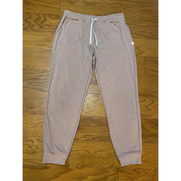 Vuori Pants - Vuori Performance Joggers Womens Large Heather Pink Dream Knit Tapered Excellent